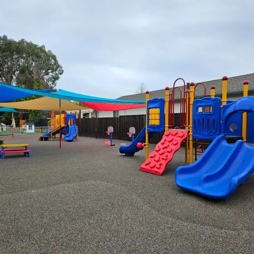 Campus Playground with Shaded Awnings & Dual Slides